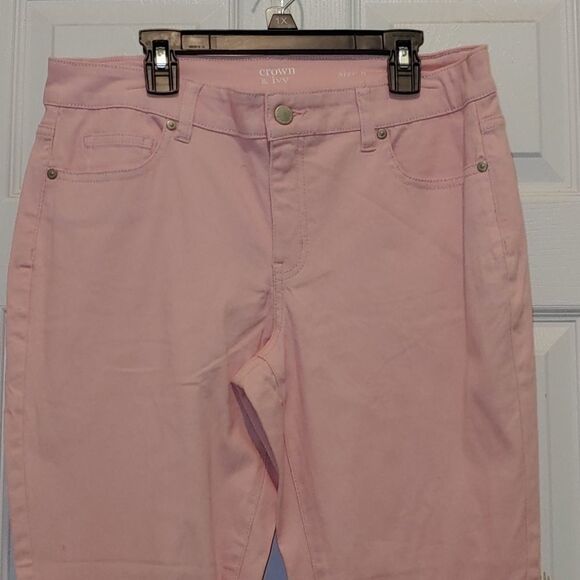 Crown & Ivy pink crop jeans Sz 8 NWOT - Picture 3 of 5